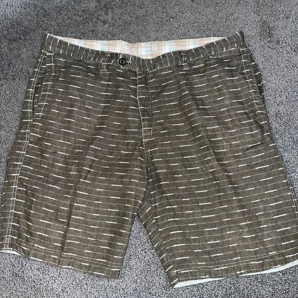 TOMMY BAHAMA Fully Reversible Marina Madras 100% Linen Plaid Shorts - EUC - 40 - Picture 1 of 10